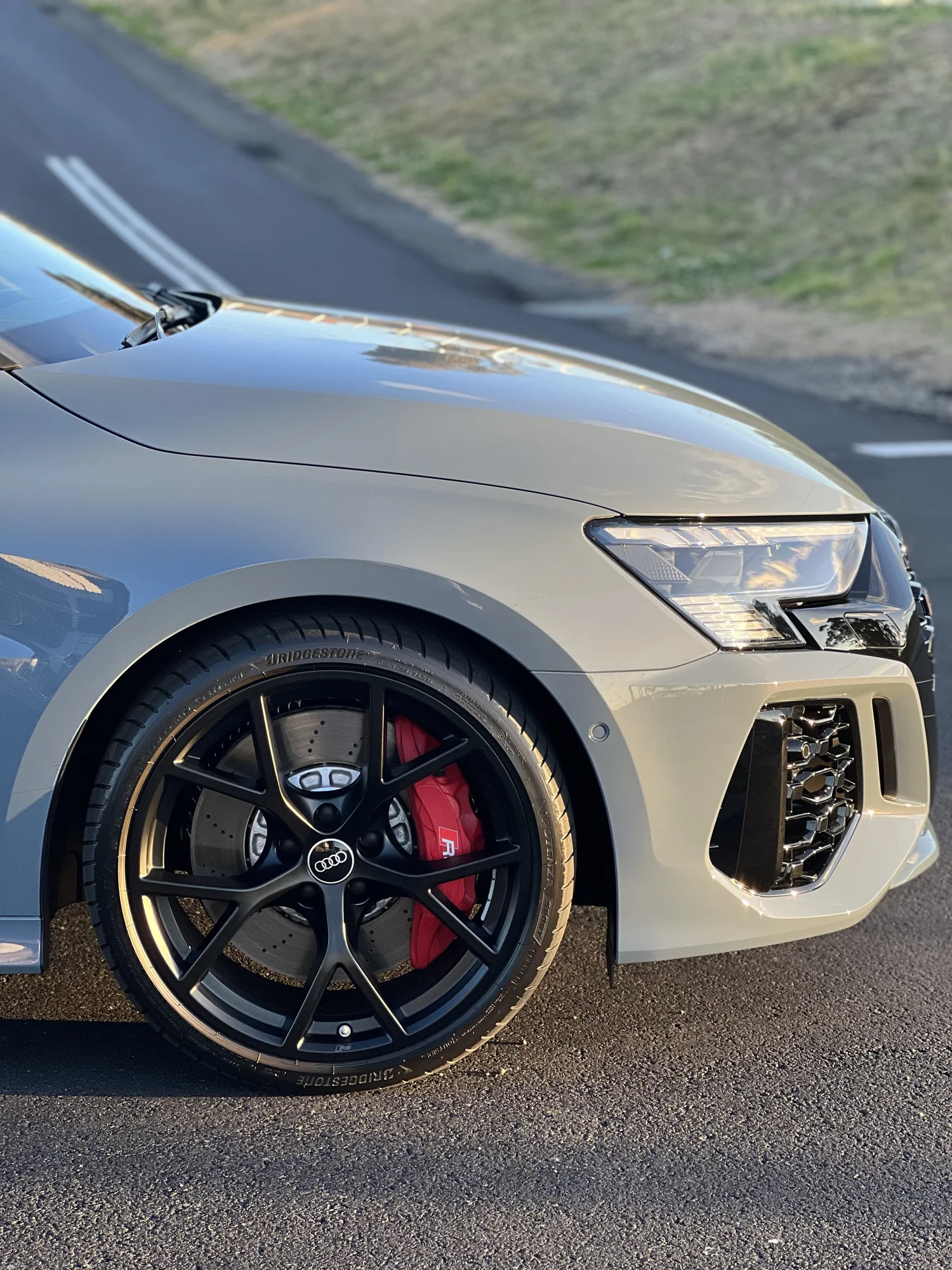 Detailed Audi wheel and paintwork